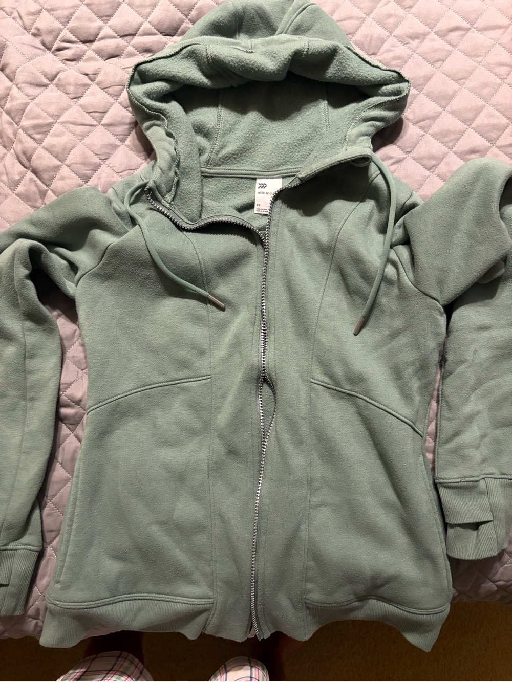 all in motion Sage Green Fleece Zip Hoodie